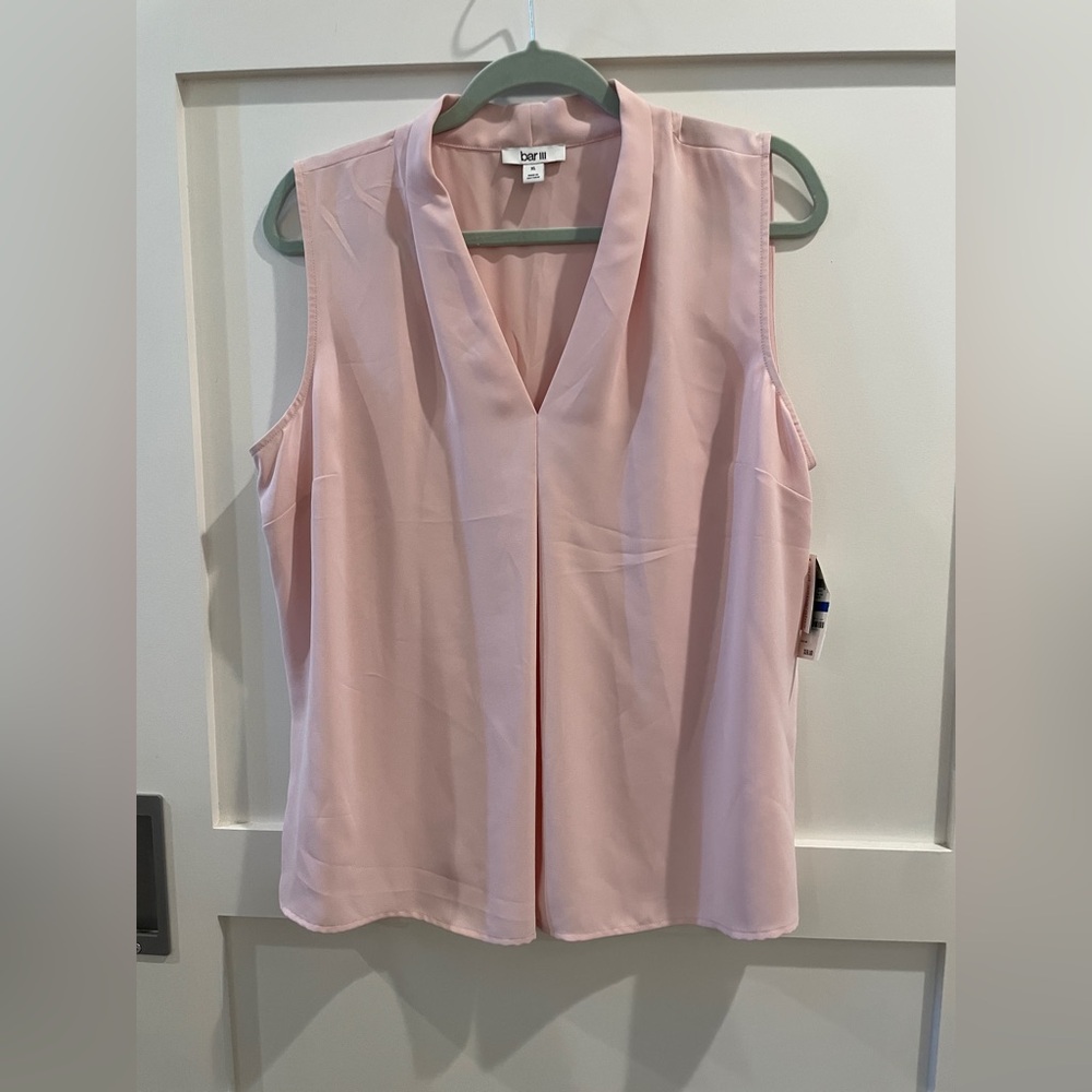 NWT Bar III rosebud Blush Tank Top Sleeveless Blouse XL